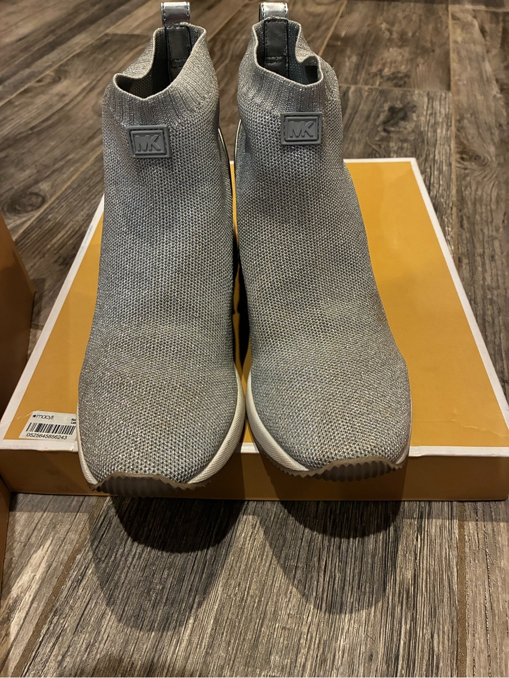 Michael Kors Light Gray Knit Slip-On Sock Sneakers